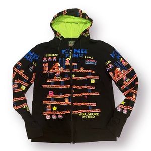 esquizo donkey Kong game over black and neon game hoodie size L